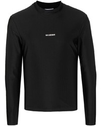 Мужская черная футболка с длинным рукавом с принтом от Han Kjobenhavn