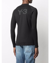 Мужская черная футболка с длинным рукавом с принтом от Y-3