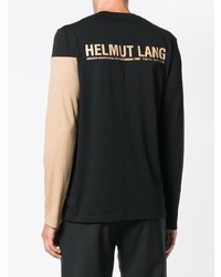 Мужская черная футболка с длинным рукавом с принтом от Helmut Lang