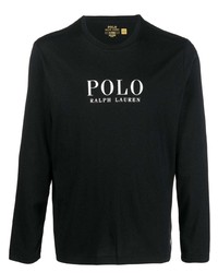Мужская черная футболка с длинным рукавом с принтом от Polo Ralph Lauren