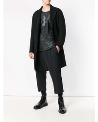 Мужская черная футболка с длинным рукавом с принтом от Yohji Yamamoto