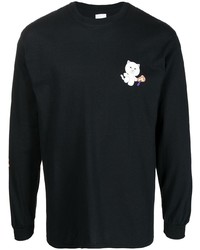 Мужская черная футболка с длинным рукавом с принтом от RIPNDIP