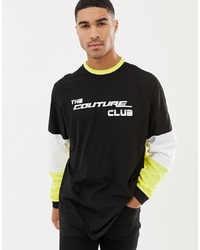 Мужская черная футболка с длинным рукавом с принтом от The Couture Club