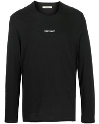 Мужская черная футболка с длинным рукавом с принтом от Zadig & Voltaire