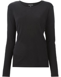Женская черная футболка с длинным рукавом от Ann Demeulemeester