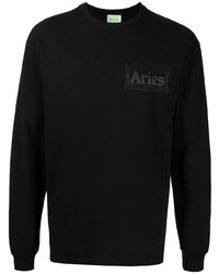 Мужская черная футболка с длинным рукавом от Aries