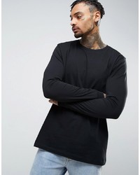 Мужская черная футболка с длинным рукавом от ASOS DESIGN