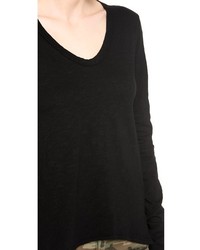 Женская черная футболка с длинным рукавом от Wilt