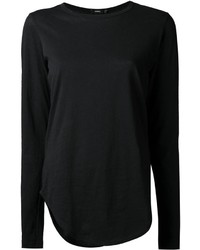 Женская черная футболка с длинным рукавом от Bassike