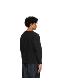 Мужская черная футболка с длинным рукавом от Homme Plissé Issey Miyake