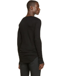 Мужская черная футболка с длинным рукавом от Balmain