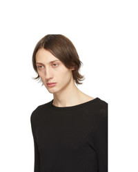 Мужская черная футболка с длинным рукавом от Saint Laurent