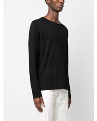 Мужская черная футболка с длинным рукавом от Zanone