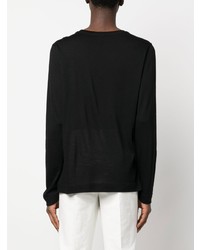 Мужская черная футболка с длинным рукавом от Zanone