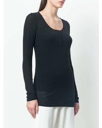 Женская черная футболка с длинным рукавом от Isabel Benenato