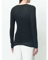Женская черная футболка с длинным рукавом от Isabel Benenato