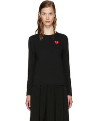 Женская черная футболка с длинным рукавом от Comme des Garcons