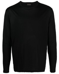 Мужская черная футболка с длинным рукавом от Dell'oglio