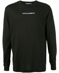 Мужская черная футболка с длинным рукавом от Dolce & Gabbana