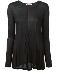 Женская черная футболка с длинным рукавом от Dondup