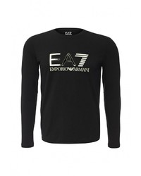 Мужская черная футболка с длинным рукавом от EA7