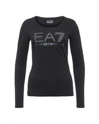 Женская черная футболка с длинным рукавом от EA7