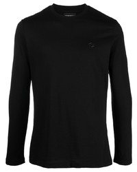 Мужская черная футболка с длинным рукавом от Emporio Armani