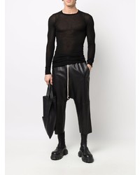 Мужская черная футболка с длинным рукавом от Rick Owens