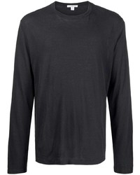 Мужская черная футболка с длинным рукавом от James Perse