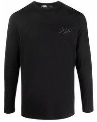 Мужская черная футболка с длинным рукавом от Karl Lagerfeld