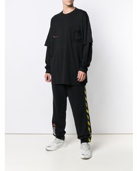 Мужская черная футболка с длинным рукавом от Marcelo Burlon County of Milan