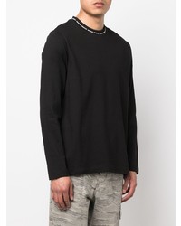 Мужская черная футболка с длинным рукавом от Moncler