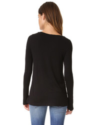 Женская черная футболка с длинным рукавом от ATM Anthony Thomas Melillo