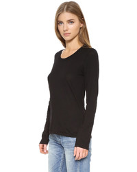 Женская черная футболка с длинным рукавом от Monrow