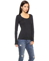 Женская черная футболка с длинным рукавом от Bop Basics