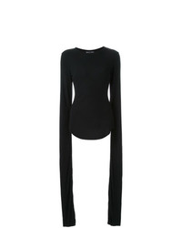 Женская черная футболка с длинным рукавом от Max Tan