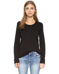 Женская черная футболка с длинным рукавом от Monrow