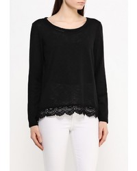 Женская черная футболка с длинным рукавом от Only