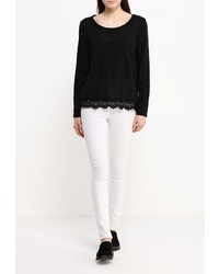 Женская черная футболка с длинным рукавом от Only