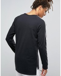 Мужская черная футболка с длинным рукавом от adidas