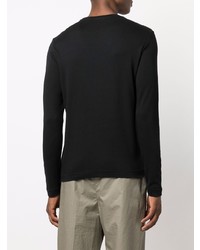 Мужская черная футболка с длинным рукавом от Zanone