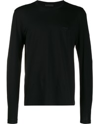 Мужская черная футболка с длинным рукавом от Prada