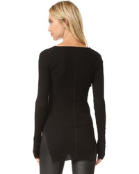 Женская черная футболка с длинным рукавом от Helmut Lang