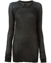 Женская черная футболка с длинным рукавом от Rick Owens