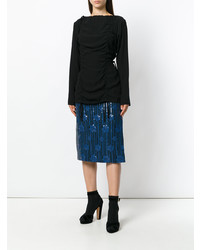 Женская черная футболка с длинным рукавом от Marni