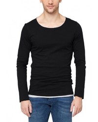 Мужская черная футболка с длинным рукавом от s.Oliver Denim