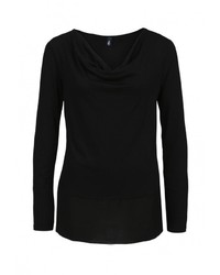 Женская черная футболка с длинным рукавом от s.Oliver Denim