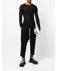 Мужская черная футболка с длинным рукавом от Rick Owens