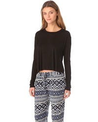 Женская черная футболка с длинным рукавом от Pencey