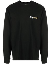 Мужская черная футболка с длинным рукавом от Stussy